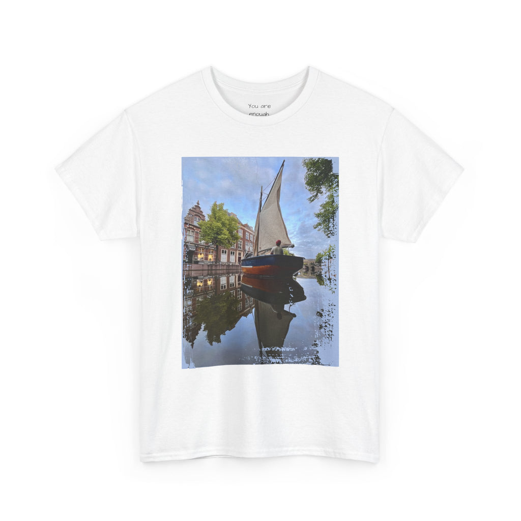 Sailboat Canal Photo Tee — Scenic Nautical T‑Shirt