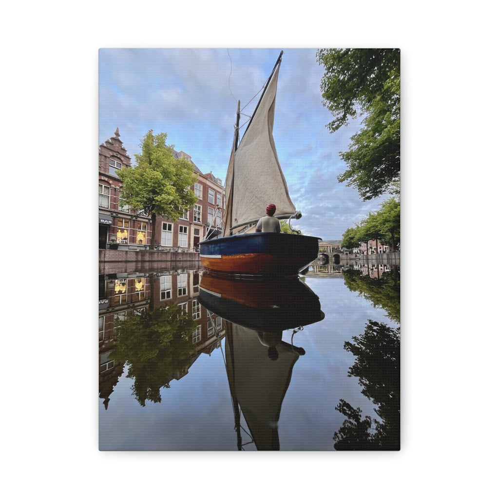 Sailboat Reflection Matte Canvas Print — Stretched Wall Art for Nautical Home Decor