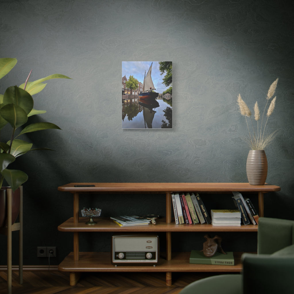 Sailboat Reflection Matte Canvas Print — Stretched Wall Art for Nautical Home Decor