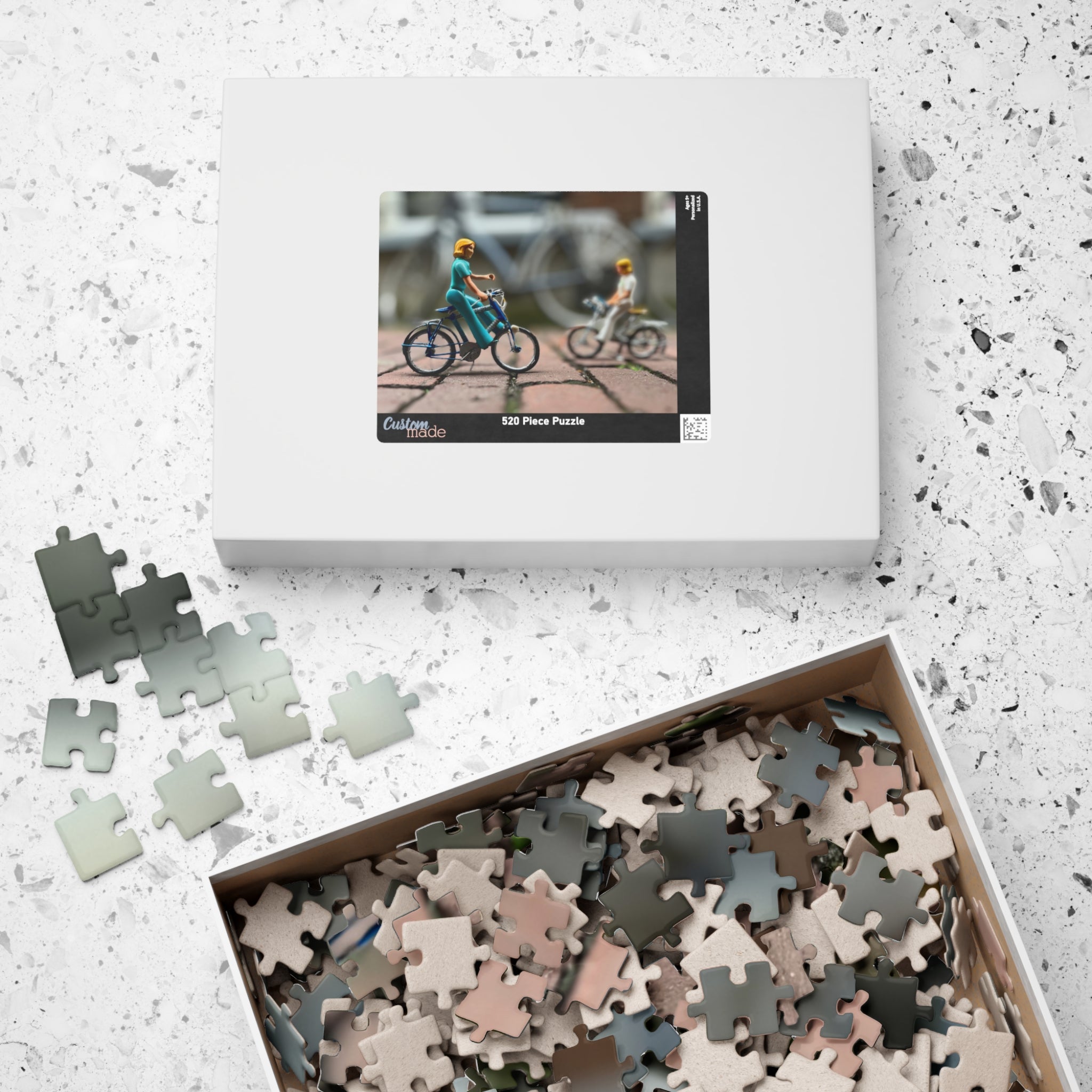 Miniature Cyclists Jigsaw Puzzle — Vintage Toy Bike Scene