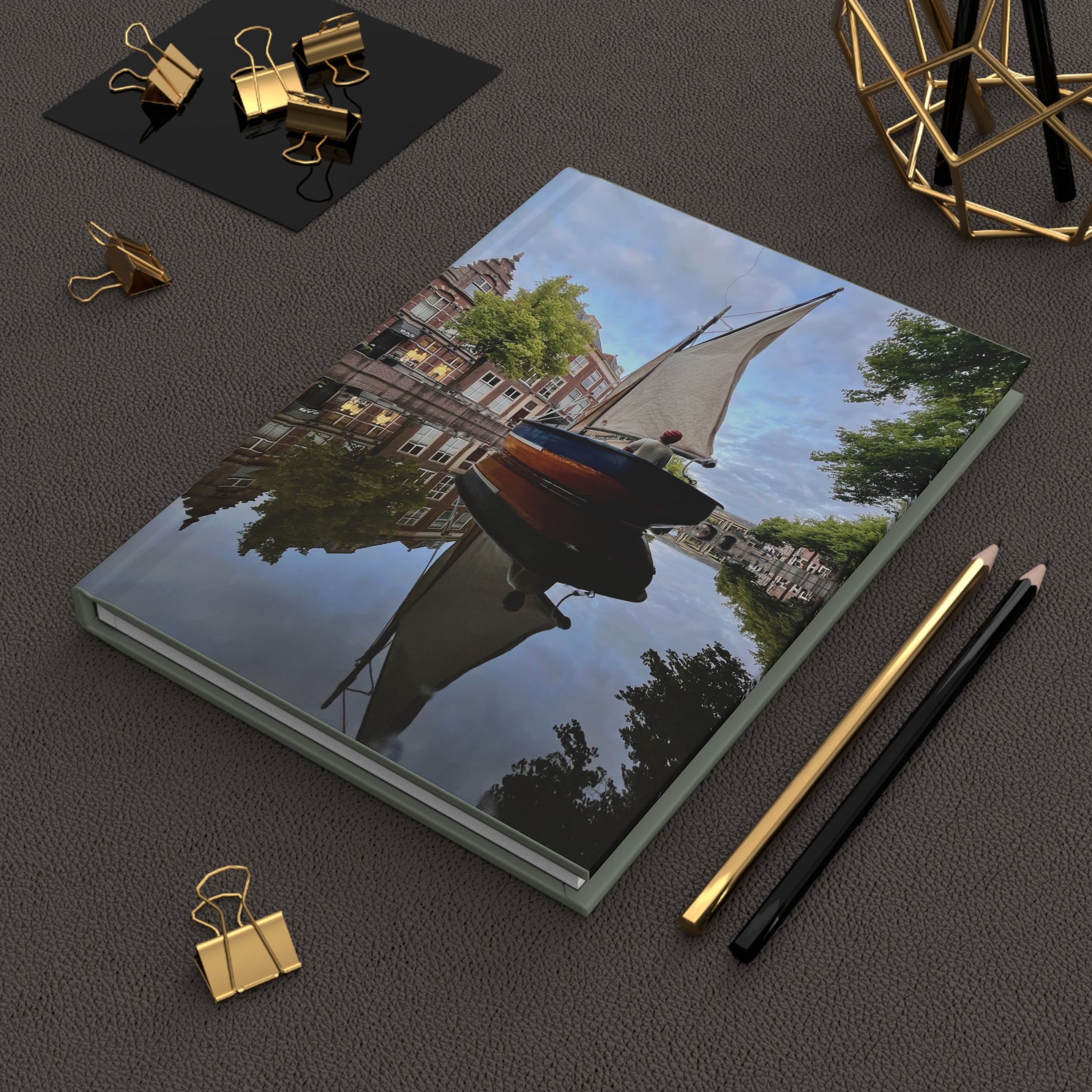 Sailing the Canals of Leiden Hardcover Journal
