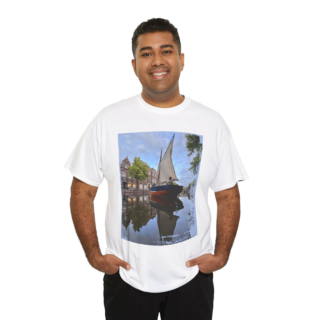 Sailboat Canal Photo Tee — Scenic Nautical T‑Shirt